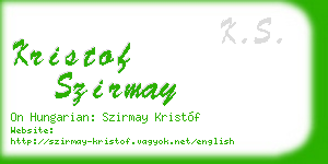 kristof szirmay business card